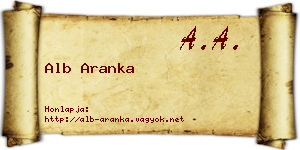 Alb Aranka névjegykártya